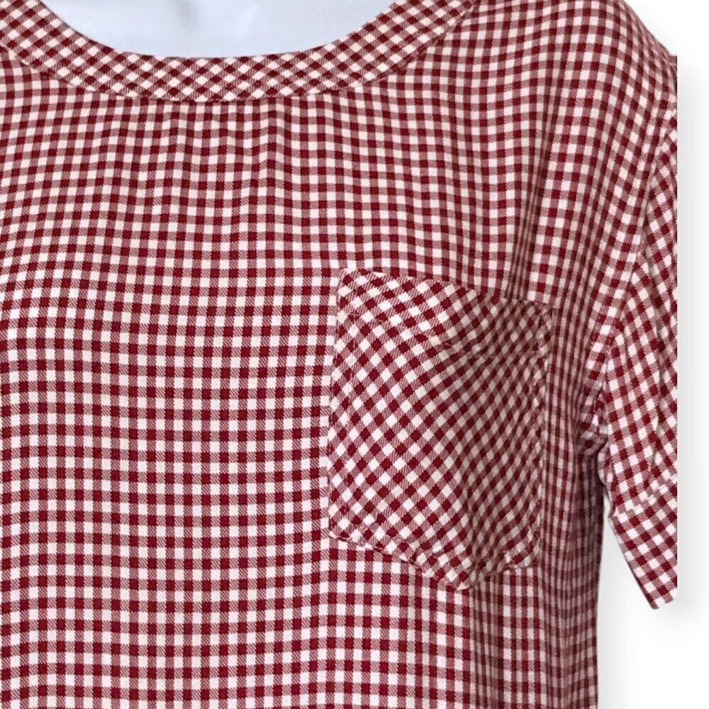 Madewell Filmscore Gingham Short Sleeve Dress, Size XXS, Red - Picture 9 of 14